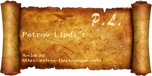 Petrov Lipót névjegykártya