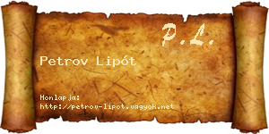 Petrov Lipót névjegykártya